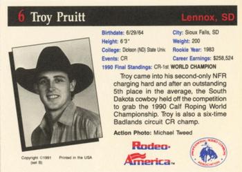 1991 Rodeo America Set B #6 Troy Pruitt Back